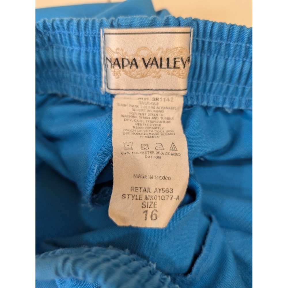 NAPA VALLEY Women's Scrub Pants Blue Size 16 Elastic Waist Pockets Drawstring - Picture 3 of 4